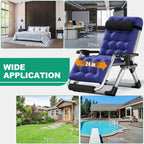 NAIZEA 2 Pack Zero Gravity Chair, Foldable Portable Lawn Recliner with Cushion, Headrest, Cup Holder, Black