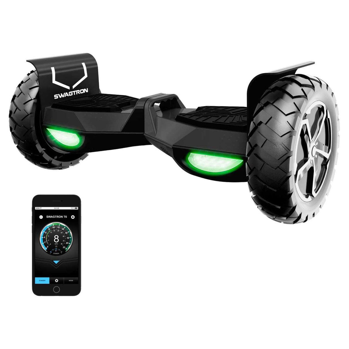 SWAGTRON Swagboard Outlaw Off-Road T6 - Handles Over 420 LBS. Up to 12 MPH. 10″ Rugged Tires