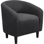 Yaheetech Upholstered Club Chair Accent Barrel Chair, Ivory
