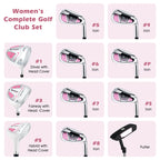 Ultimate Women’s Complete Golf Club Set Golf Club Package Set w/ Rain Hood, Right Hand Purple