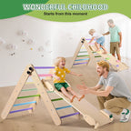 Lookfly 8 in1 Pikler Triangle Set Foldable Baby Climbing Toys for Toddlers 1-6 Inside with Ramp,Toddler Climbing Toys Indoor Baby Gift