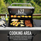 Kenmore BBQ Propane Gas Grill - 5 Burners with Side Burner & Searing Zone, 644 Sq. In. Stainless Steel Grill, 66,000 BTU, Ideal for Outdoor Cooking, Patio & Backyard, Black