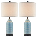 Cinkeda Table Lamp Set of 2 for Living Room Bedroom with USB Ports AC Outlet 3 Way Dimmable Touch Nightlight Farmhouse White Floral Nightstand Bedside Lamps
