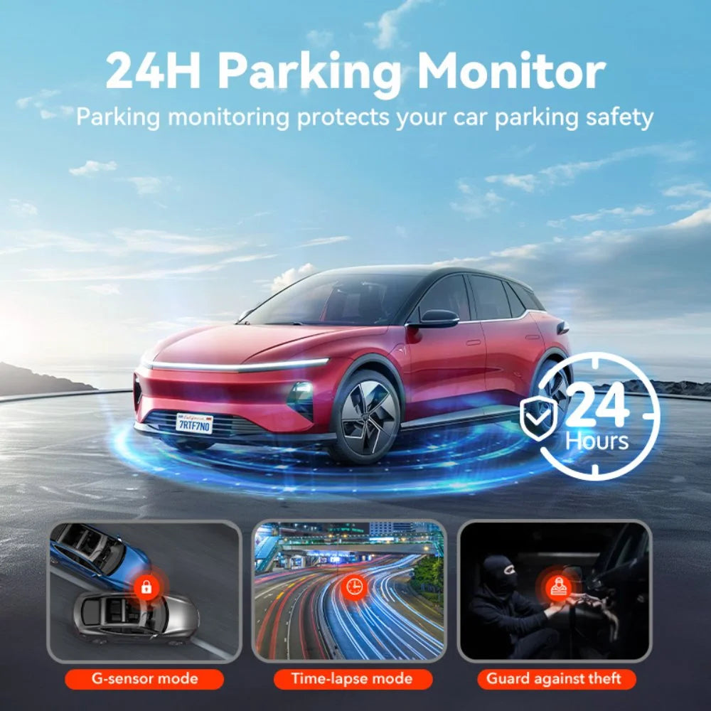 REDTIGER Dash Cam Front and Rear, Dash Cam 4K with WiFi & GPS, 4K/2.5K Front+1080P Rear Dashcam, Dash Camera with Night Vision, 3.18'' LCD Screen, Loop Recording, Black