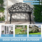 Ktaxon Outdoor Patio Park Garden Bench Courtyard Leisure Rose Cast Aluminum, Outdoor Loveset, Bronze