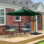 JUSTLET 10ft Heavy Duty Patio Hanging Offset Cantilever Patio Umbrella W/ 4-Piece Base Included Included, Beige