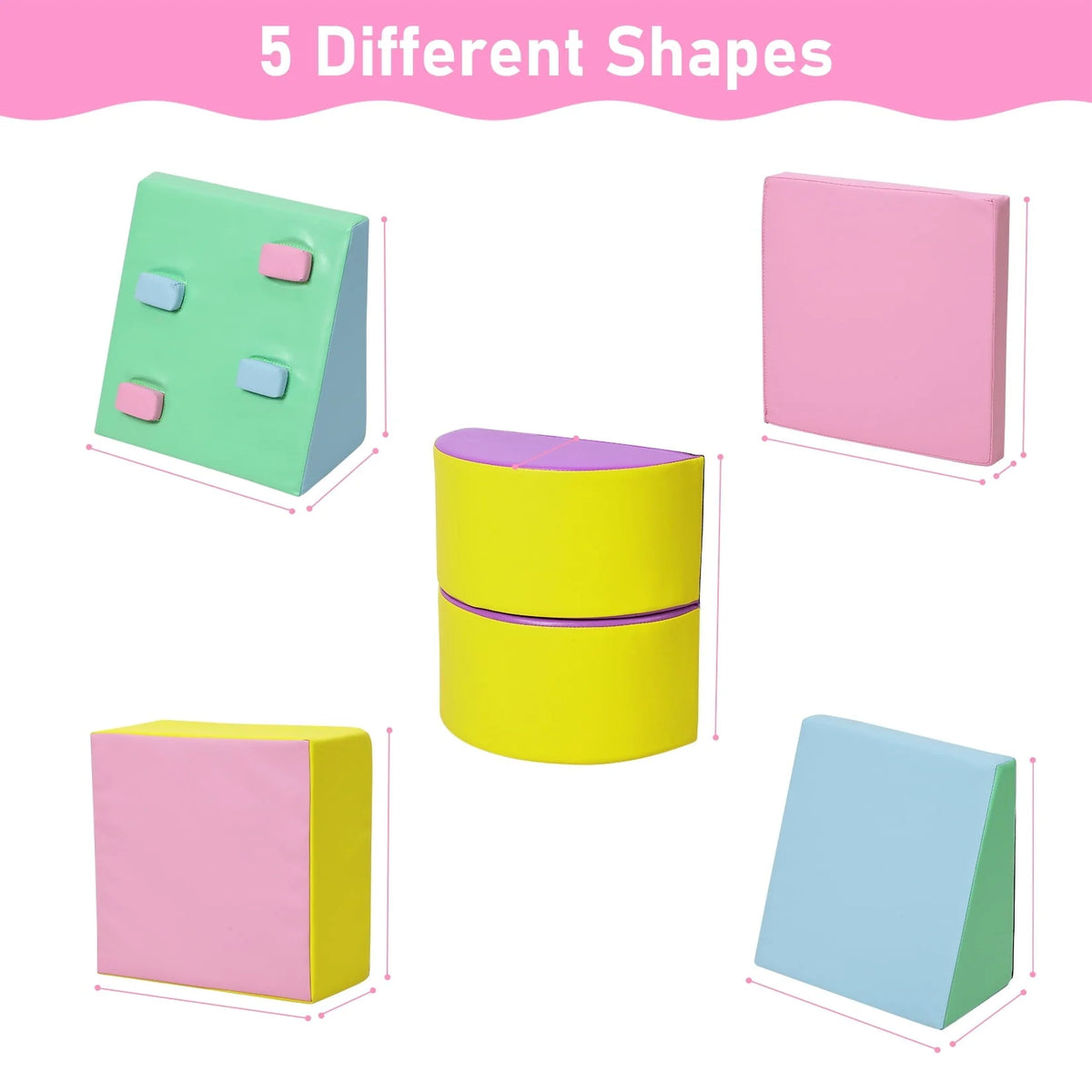 Soft Climbing Set,Foam Climbing Blocks for Toddlers , Climbing, Crawling Play Set,5PCS