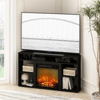 Jensen Corner TV Stand with Fireplace for TV up to 55 in., French Oak Grey