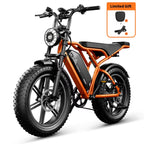 Electric Bike for Adults, 750W Peak 1500W Motor, 20"x4" Fat Tire E Bicycle, Hydraulic Disc Brakes, E Mountain Bike, 48V/15AH UL2849, App Control
