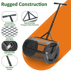 MUCHANT 24" Compost Spreader, Heavy-Duty Metal Mesh Spreader with Adjustable Handle for Lawn, Green