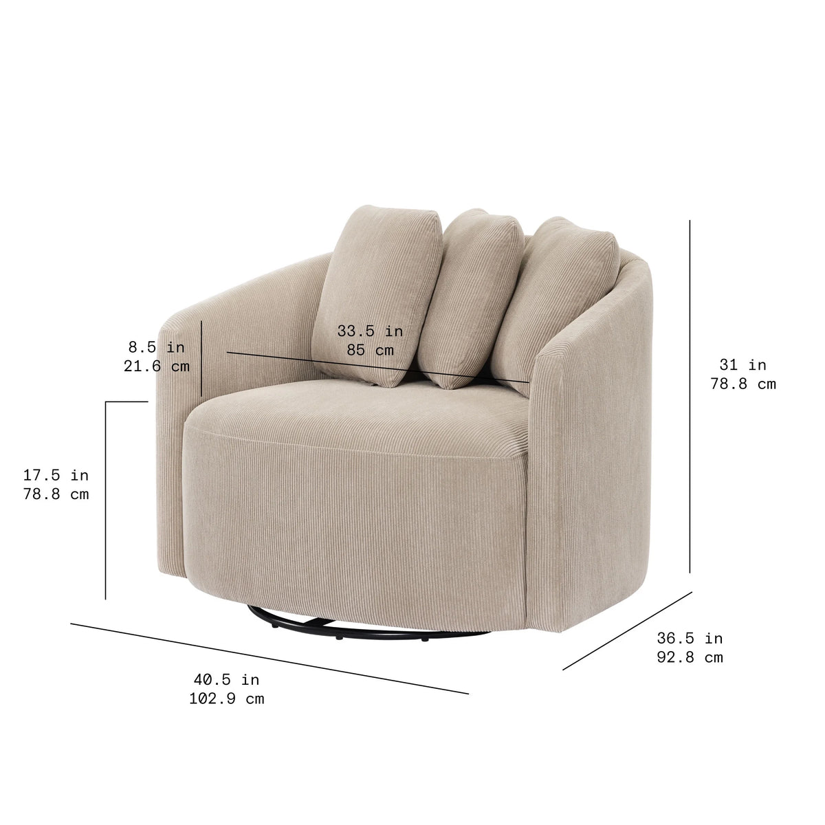 Beautiful Drew Accent Chair by Drew Barrymore, Cream Boucle
