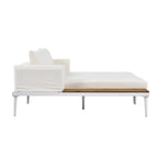 Harper & Bright Designs Patio Outdoor Metal Daybed for 2, All Weather Outdoor Chaise Lounges Reclining Chairs with Wood Topped Side Spaces for Drinks for Poolside Balcony Deck, Gray
