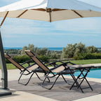 Vineego 3 Pieces Zero Gravity Chair Patio Foldable Chaise Lounge Chairs 2 Beach Chairs and Table with Cup Holders,Beige