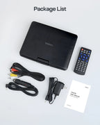 7.5'' Portable DVD Player for Car and Kids Support USB & SD Cards 5 Hours Internal Battery Car DVD Player with Car Charger, Black