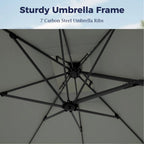 Alpha Joy 12x9ft Outdoor Patio Umbrella Large Rectangle Offset Cantilever Double Umbrella with 360°Rotation, Beige