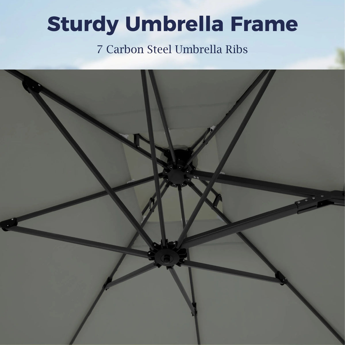 Alpha Joy 12x9ft Outdoor Patio Umbrella Large Rectangle Offset Cantilever Double Umbrella with 360°Rotation, Beige