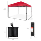 Best Choice Products 12x12ft Easy Setup Pop Up Canopy w/ 1-Button Setup, Wheeled Case, 4 Weight Bags - Navy Blue
