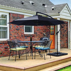 JUSTLET 10ft Heavy Duty Patio Hanging Offset Cantilever Patio Umbrella W/ 4-Piece Base Included Included, Beige