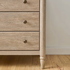 My Texas House Monroe 3 Drawer Nightstand with USB, Brushed Oak Finish