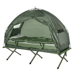 Multi functional folding adult camping bed, elevated tent with sleeping bag, portable single camping bed