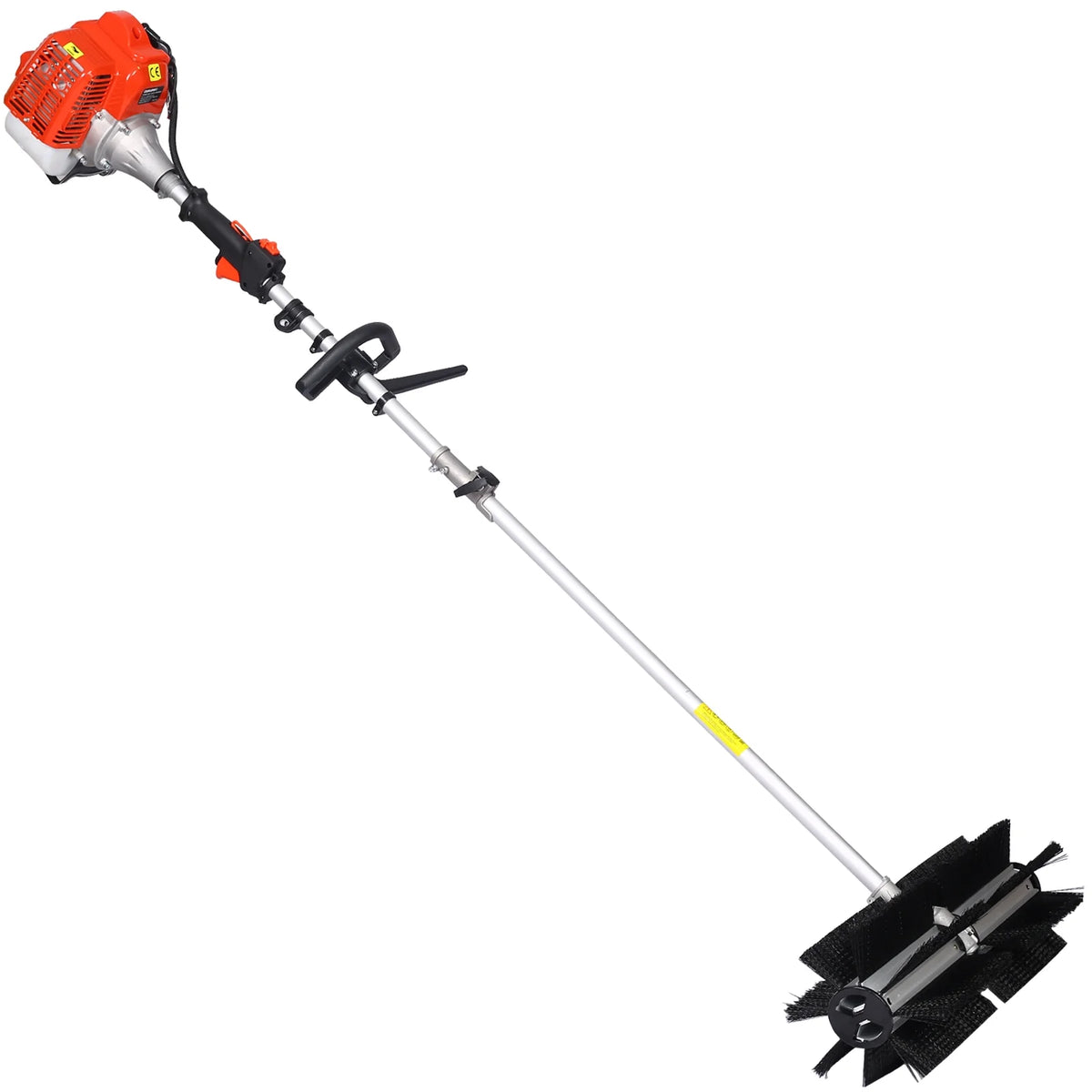 Power Snow Sweeper Brush Machine, 52cc Gasoline Walk-Behind Power Broom for Artificial Lawn Dirt Debris, 24" X 9" Brush, EPA Approved