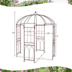 Gymax Birdcage Shape Garden Arbor Pergola Climbing Plants Stand Rack for Wedding Party