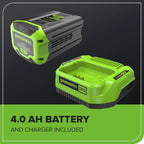 Greenworks 60V 17" Brushless (Push) Mower + 60V 13" String Trimmer, 4.0Ah Battery and 3A Charger