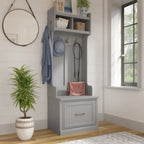 Woodland 24W Hall Tree & Shoe Bench w/ Drawer in White Ash - Engineered Wood
