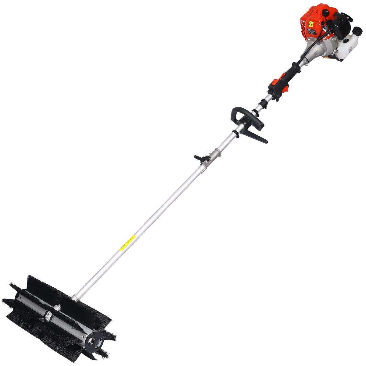 Power Snow Sweeper Brush Machine, 52cc Gasoline Walk-Behind Power Broom for Artificial Lawn Dirt Debris, 24" X 9" Brush, EPA Approved