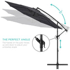 Best Choice Products 10ft Offset Hanging Outdoor Market Patio Umbrella w/ Easy Tilt Adjustment - Tan