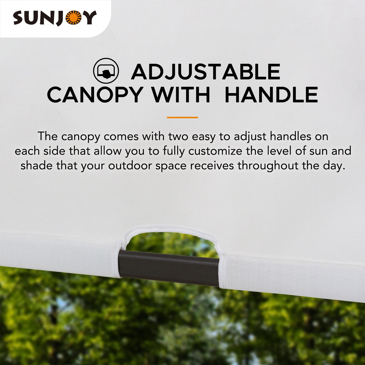 Sunjoy Diego 10x10 ft. Outdoor Patio Brown Steel Classic Frame Pergola with Retractable White Canopy Shade for Backyard, Garden Activities