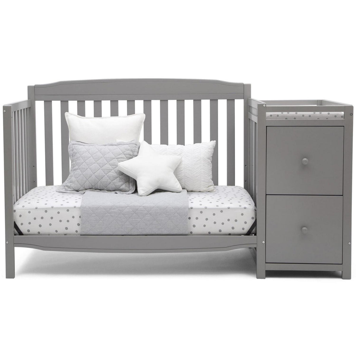 Delta Children Mason 6-in-1 Convertible Crib and Changer. Gray