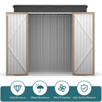 Lofka 6ft x 4ft Outdoor Storage Shed, Metal Garden Shed,Brown