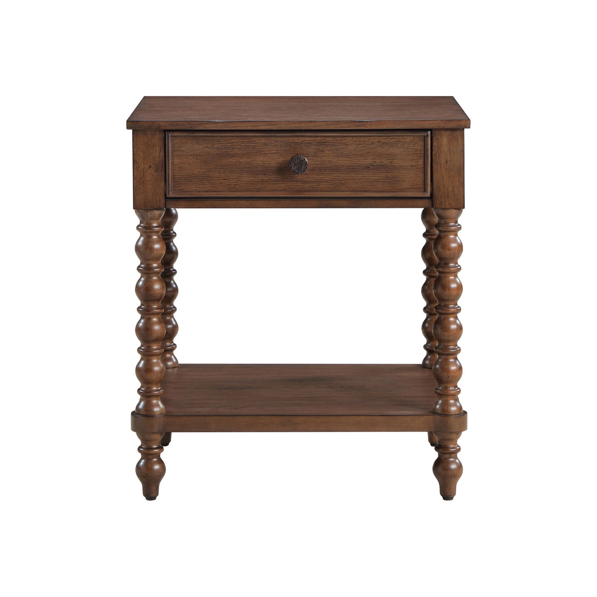 Pioneer Woman Harper Spindle Nightstand with USB Charging Ports, Adults and Teens, White Finish