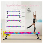 8FT Adjustable&Foldable Gymnastics Balance Beam,Home Gym Equipment,Easy Assembling and Storage,No Tool Require,for Kids Children Girls Training