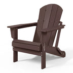 Westintrends Outdoor Folding HDPE Adirondack Chair, Patio Seat, Weather Resistant, Dark Brown