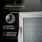 Schmecke Wine Fridge, Dual Freestanding Wine Refrigerator, 33 Bottle Wine Cooler
