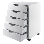 Winsome Halifax 5-Drawer Mobile Cabinet 10519, White Finish