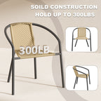 Gaildon Pack Medium Brown Rattan Indoor-Outdoor Restaurant Stack Chair | Versatile and Stylish Seating