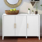 Black Accent Cabinet, Atumon Storage Cabinet Furniture, Modern Buffet Sideboard, Wooden Accent Cabinet with 3 Doors, Accent Storage Cabinet for Entryway Hallway Living Room, 48"L x 17.7"W x 31.9"H
