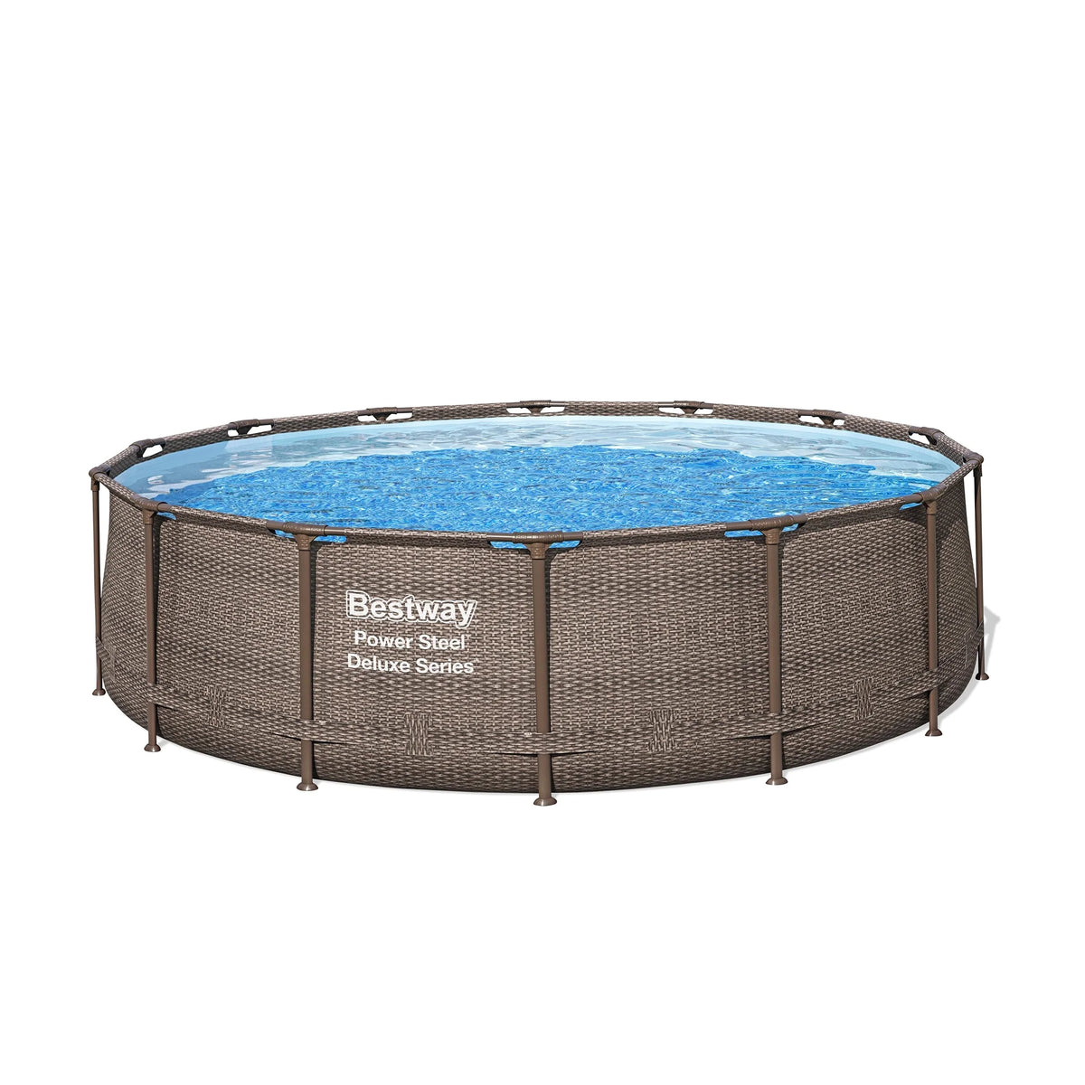 Bestway Power Steel 14' x 42" Round Above Ground Outdoor Swimming Pool Set