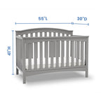 Delta Children Waverly 6-in-1 Convertible Baby Crib. Grey
