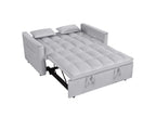 Gewnee 55'' Modern Convertible Velvet Sofa Bed with Pull-Out Twin Bed, Adjustable Backrest for Living Room, Office (Dark Gray)