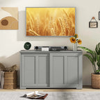 Costway Kitchen Storage Cabinet Sideboard Buffet Cupboard Wood Sliding Door Pantry White