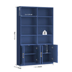 Homfa 73�� Tall Bookcases with Doors, 8 Cubes 6-Tier Double Row Bookshelf, White Bookcase for Living Room Home Office