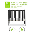 Delta Children Lee Portable Folding Mini Crib with 1.5-Inch Mattress - Greenguard Gold Certified, Bianca White