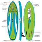 Drift Kid's super stable Inflatable Stand Up Paddle Board, 8'x33" SUP with Adjustable Aluminum Paddle & Backpack Travel Bag
