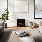 Modern Ember 24-in 3-Sided Freestanding Electric Stove in Black ME-24-3SD-BLK