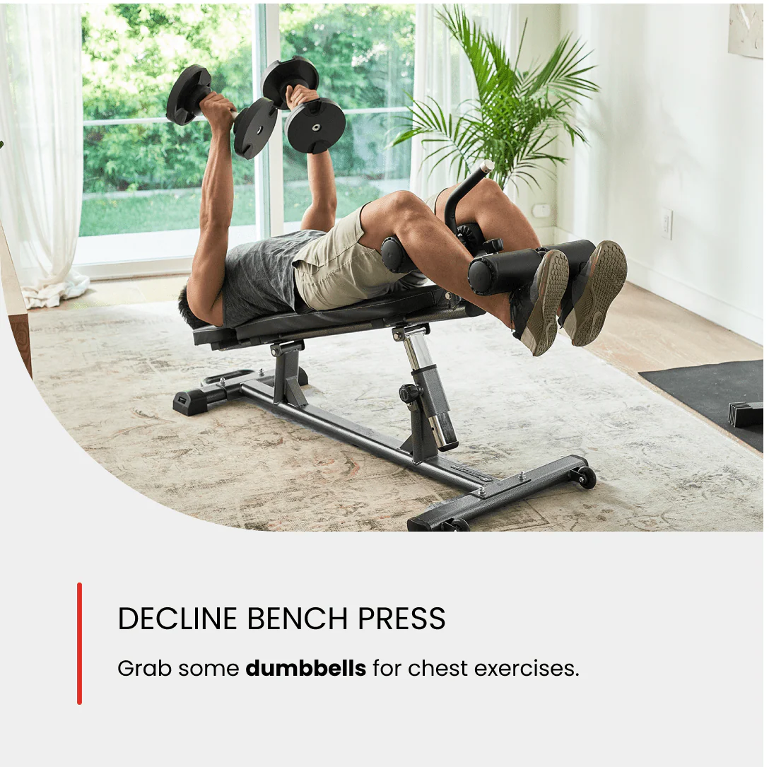 Finer Form Semi, Commercial Sit Up Bench Elite, Reverse Crunch Handle for Ab Exercises, Reverse Crunch and Decline Sit Up with 4 Adjustable Height Settings, Black