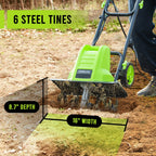 Steelite 14-Inch Corded Electric Tiller,10-Amp Electric Tiller and Cultivator for Gardening, Lightweight Rototiller